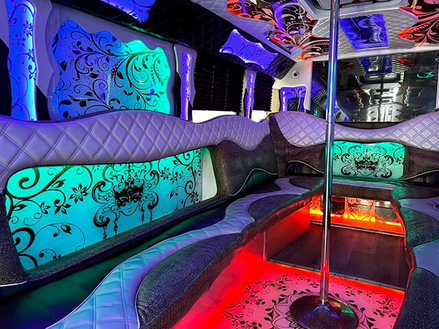comfortable seats on party bus